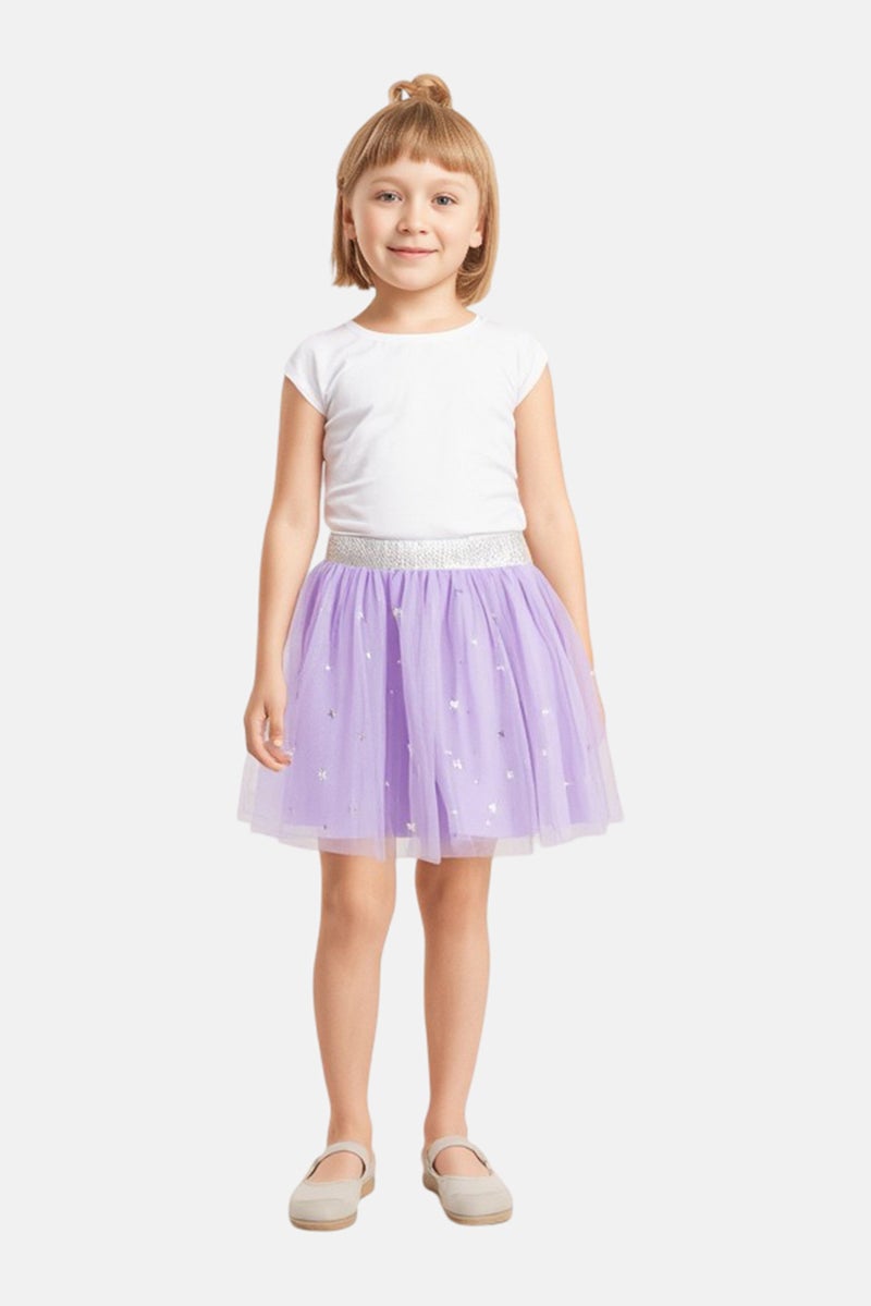 Hamleys Kids Girl Metallic Skirt, Lavender - Image 1