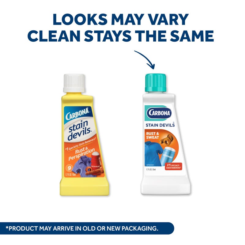 Carbona Stain DevilsÂ® #9 | Rust & Perspiration | Professional Strength Laundry Stain Remover | Multi-Fabric Cleaner | Safe On Skin & Washable Fabrics | 1.7 Fl Oz, 1 Pack - Image 3
