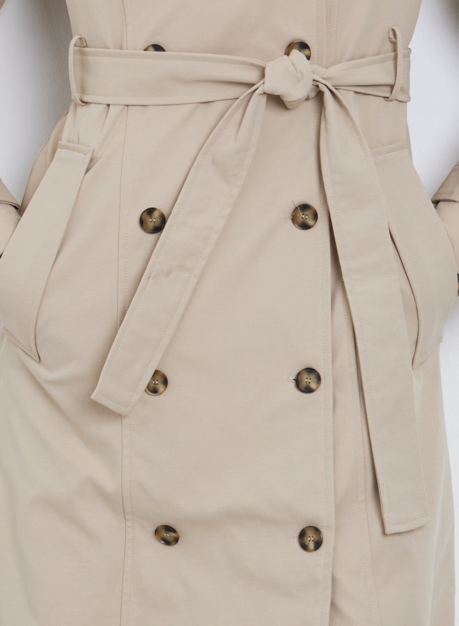 Styli Women Beige Midi Trench Coat - Image 3
