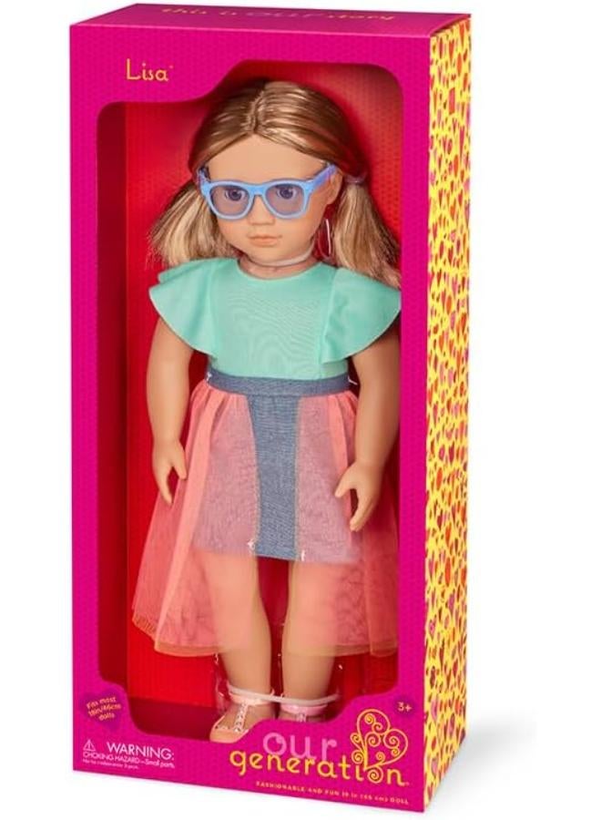 Our Generation - Doll w/Denim & Tulle Skirt Outfit - Lisa Doll OG - Lisa - 18-inch Fashion Doll in Tulle Skirt Outfit - Image 5