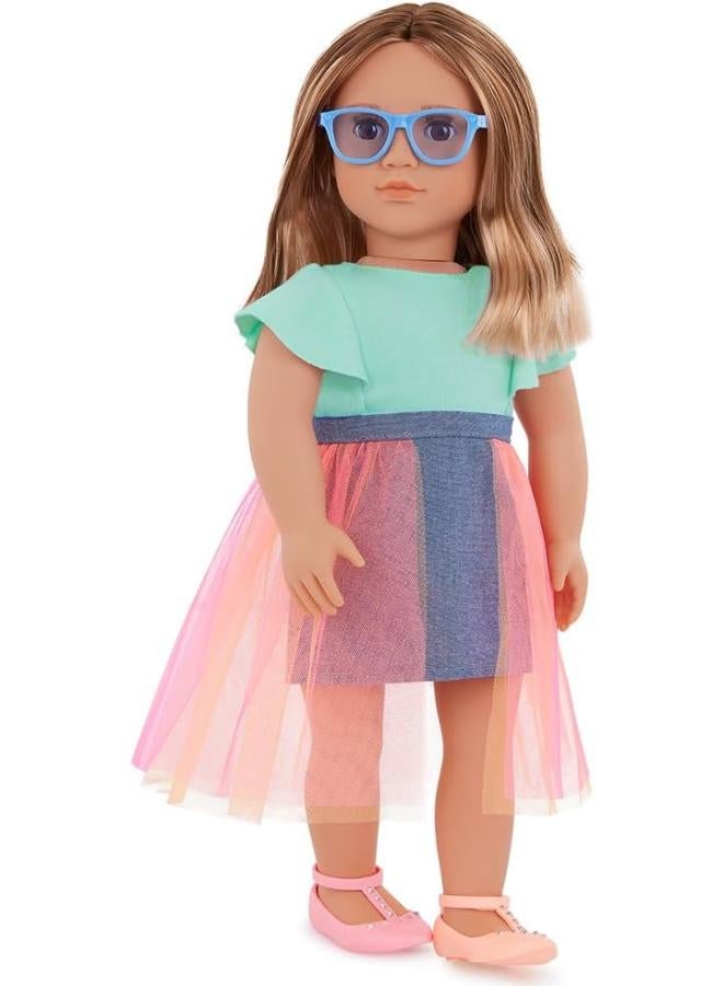 Our Generation - Doll w/Denim & Tulle Skirt Outfit - Lisa Doll OG - Lisa - 18-inch Fashion Doll in Tulle Skirt Outfit - Image 4