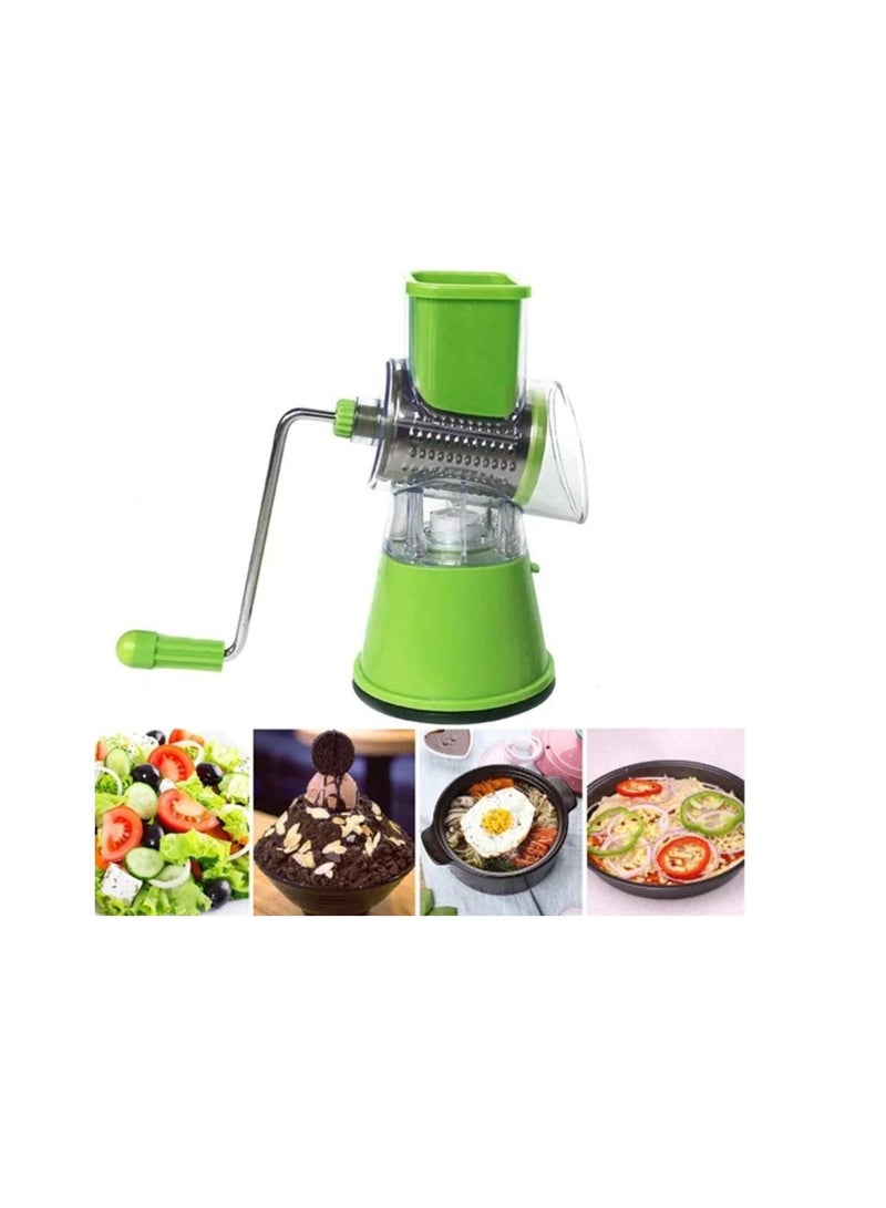 DIGI CORE Rotary Cheese Grater - Handheld Vegetables Slicer Cheese Shredder with Rubber Suction Base - 3 Stainless Drum Blades Included - Image 3