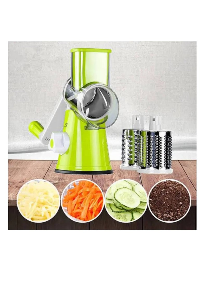 DIGI CORE Rotary Cheese Grater - Handheld Vegetables Slicer Cheese Shredder with Rubber Suction Base - 3 Stainless Drum Blades Included - Image 5