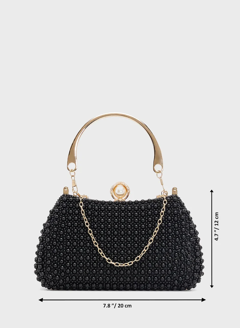 Ella Limited Edition Pearl Detailing Embellished Handle Bag