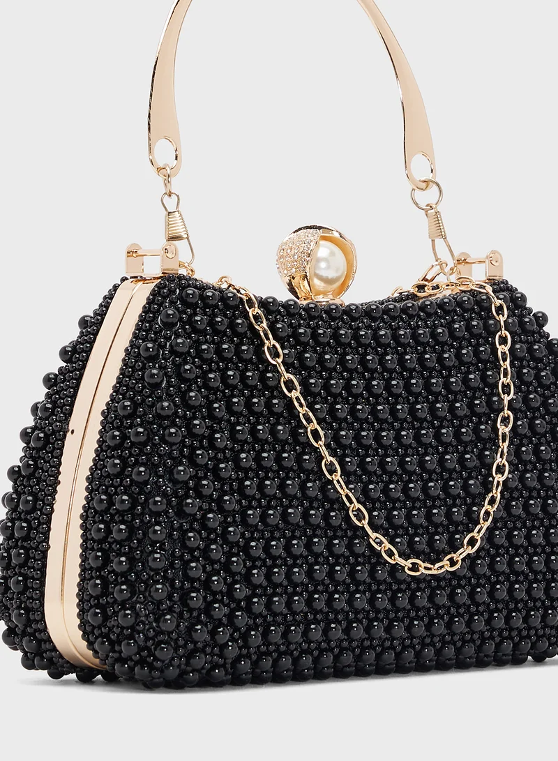 Ella Limited Edition Pearl Detailing Embellished Handle Bag