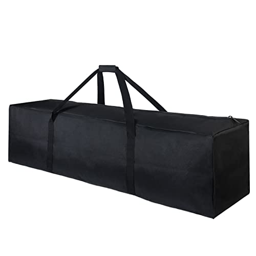 TOPDesign 1-Pack 46 Inch Extra Large Zippered Duffel Bag for Travel Camping Sports Equipment Storage, Waterproof Foldable Luggage Bag with Padded Handles (Black) - Image 1