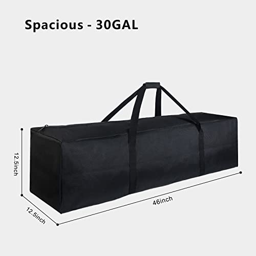 TOPDesign 1-Pack 46 Inch Extra Large Zippered Duffel Bag for Travel Camping Sports Equipment Storage, Waterproof Foldable Luggage Bag with Padded Handles (Black) - Image 2