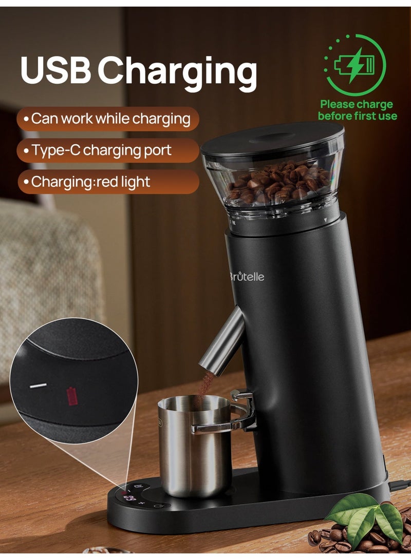 Brutelle Coffee Grinder Conical Burr Coffee Bean Grinder with 60 Adjustable Settings for V60 and 6-8 Cups for Home Office Coffee Corner - Image 3