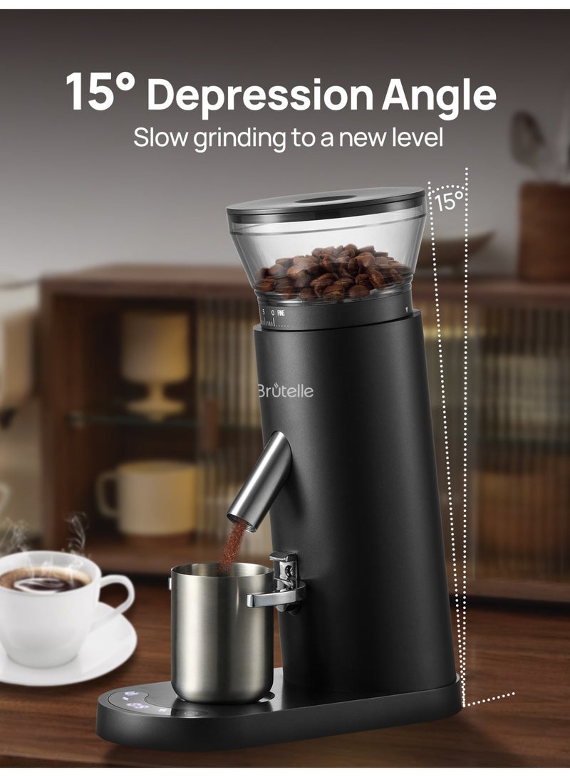 Brutelle Coffee Grinder Conical Burr Coffee Bean Grinder with 60 Adjustable Settings for V60 and 6-8 Cups for Home Office Coffee Corner - Image 2