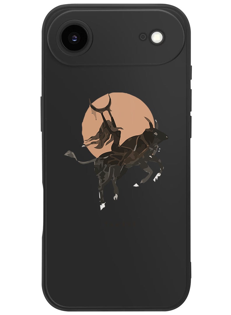 Theodor Protective Slim Fit Case Liquid Silicone Cover with Full Body Protection Anti-Scratch Shockproof Case For Apple iPhone 17 Air (Black) Taurus - Image 1