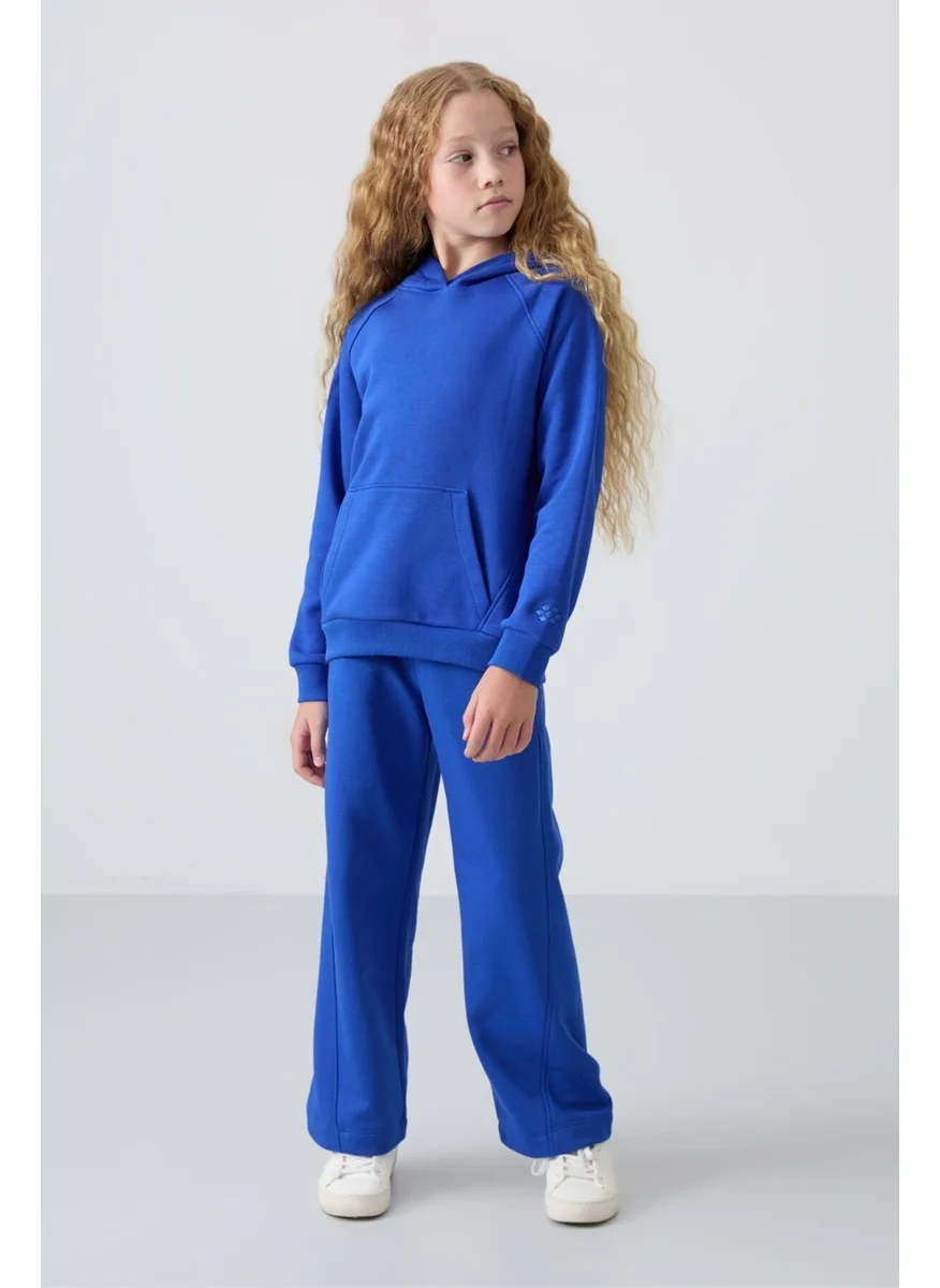 Tommy Life Night Blue Cotton Fluffy Soft Texture Standard Fit Embroidered Girls Tracksuit - 75162