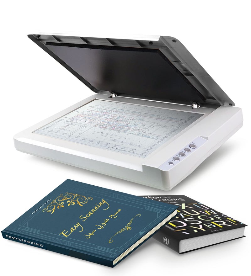 Plustek Plustek A3 flatbed scanner OS1180, for A3 size Blueprints and Document. Design for libraires school and small office. Approx 9sec of A3 document  - Image 1