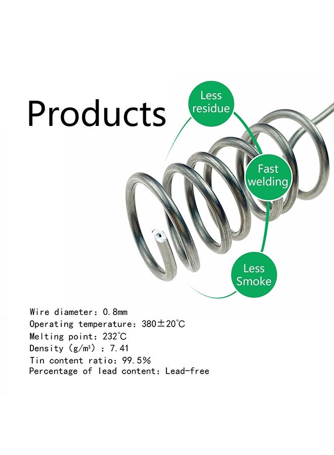 Peachjoy Lead Free Solder, Wire Rosin Core Electrical Solder Wire Fine Alloy Solder Sn99.3 Cu0.7 for Electrical, Electronic, Connector Soldering (2, 0.8mm 50g) - Image 2