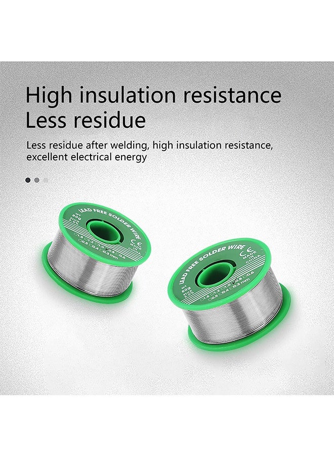 Peachjoy Lead Free Solder, Wire Rosin Core Electrical Solder Wire Fine Alloy Solder Sn99.3 Cu0.7 for Electrical, Electronic, Connector Soldering (2, 0.8mm 50g) - Image 3
