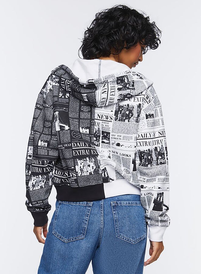 FOREVER 21 Newspaper Print Jacket - Image 3