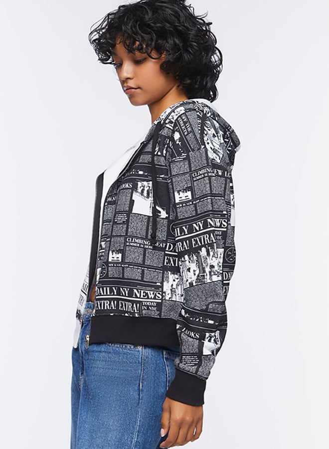 FOREVER 21 Newspaper Print Jacket - Image 2
