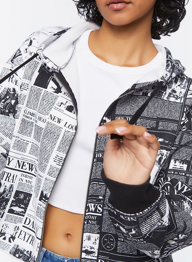 FOREVER 21 Newspaper Print Jacket - Image 5