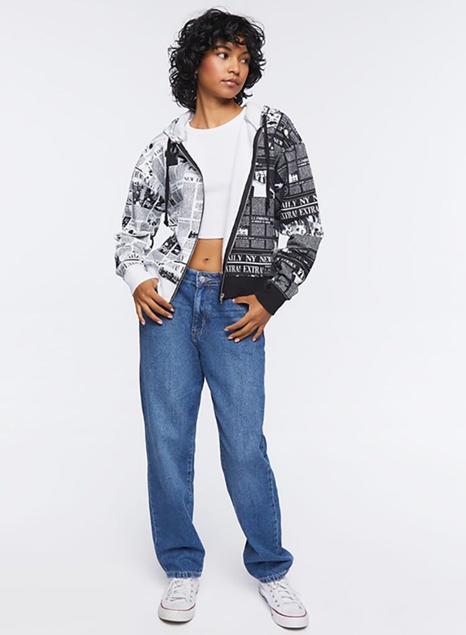 FOREVER 21 Newspaper Print Jacket - Image 4