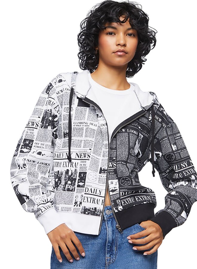 FOREVER 21 Newspaper Print Jacket - Image 1
