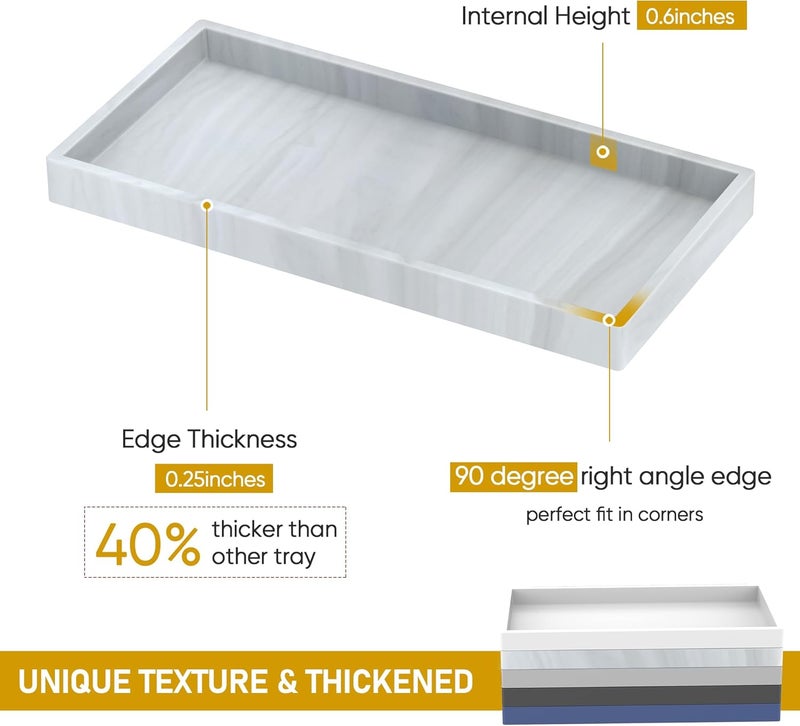 EG-SIPRO Bathroom Counter Tray, High-Grade Thickened Silicone Bathroom Vanity Tray,Shatterproof Durable Rectangle Bathroom Tray Soap Dispenser Tray for Bathroom Countertop - Image 2