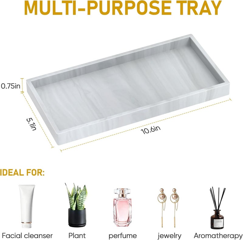 EG-SIPRO Bathroom Counter Tray, High-Grade Thickened Silicone Bathroom Vanity Tray,Shatterproof Durable Rectangle Bathroom Tray Soap Dispenser Tray for Bathroom Countertop - Image 5