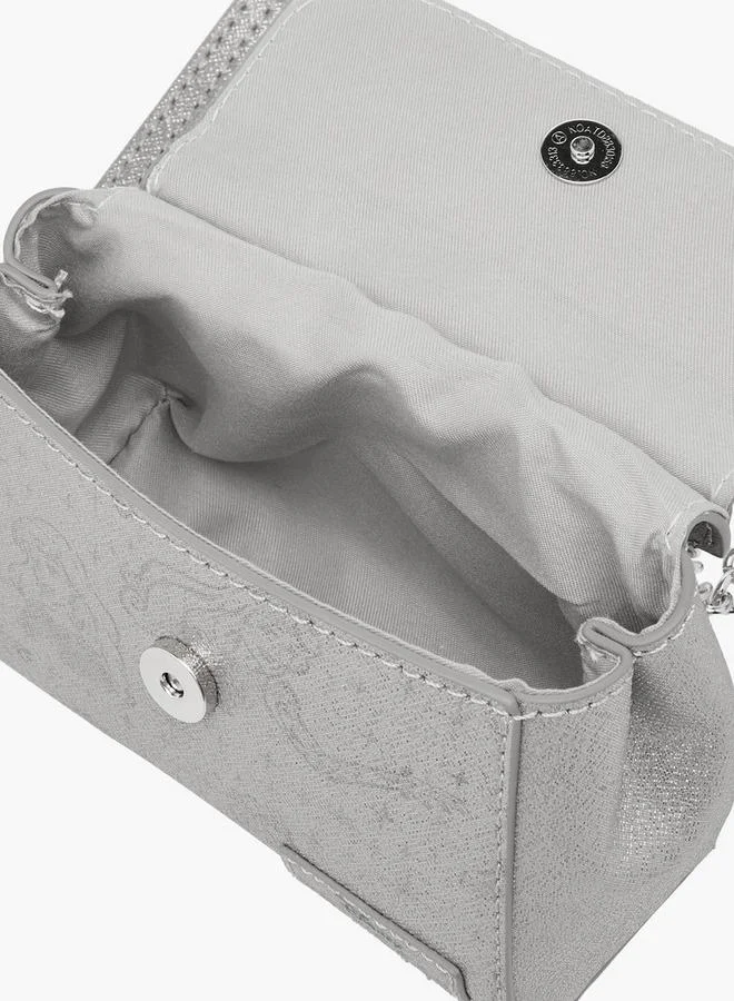 Disney WHITE Embellished Crossbody Bag with Flap Closure for Women | Best Price UAE