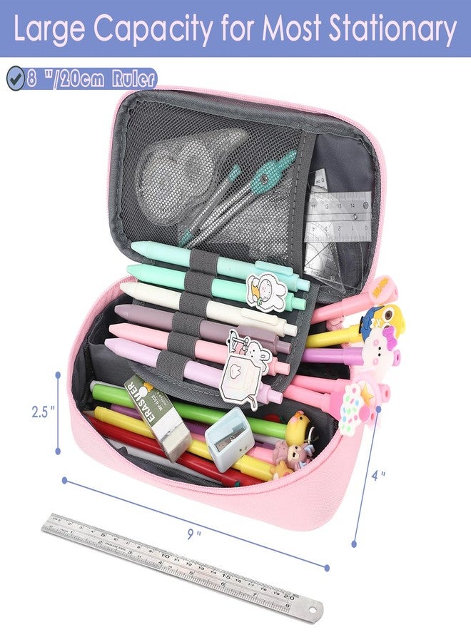 FlowFly Kids Pencil Case for Boys, Girls, Pencil Pouch Boys Soft Rainbow Pen Box, Pink - Image 3