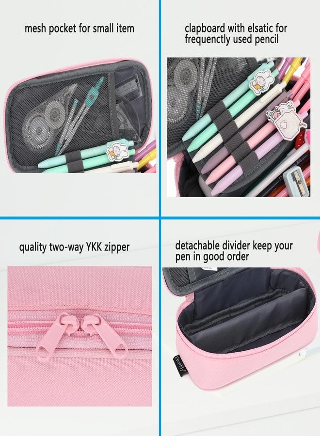 FlowFly Kids Pencil Case for Boys, Girls, Pencil Pouch Boys Soft Rainbow Pen Box, Pink - Image 5