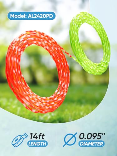 EVENTRONIC 12 Pack AL2420PD Replacement Twisted Trimmer Line Compatible with All EGO 15-Inch String Trimmers Weed Eater, Dual Color Pre-Cut 0.095" 168Ft Weed Wacker String line for EGO Trimmers String - Image 2