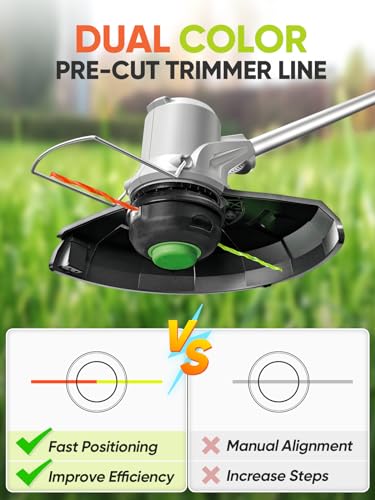 EVENTRONIC 12 Pack AL2420PD Replacement Twisted Trimmer Line Compatible with All EGO 15-Inch String Trimmers Weed Eater, Dual Color Pre-Cut 0.095" 168Ft Weed Wacker String line for EGO Trimmers String - Image 3