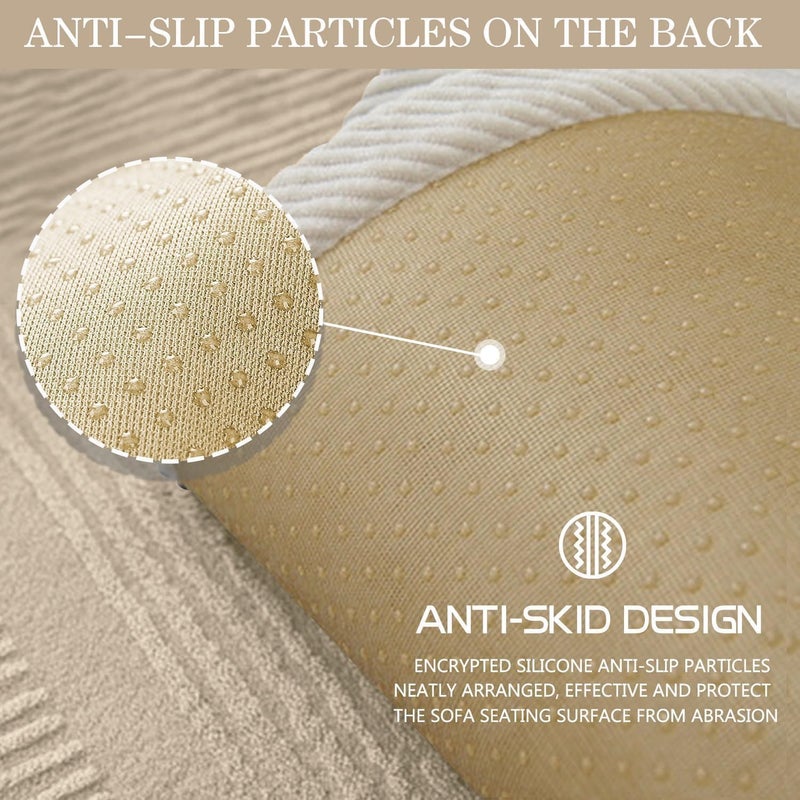 LINGKY غطاء أريكة لينيكي بلون الكاكي لأرائك 1/2/3/4 مقاعد - Image 5