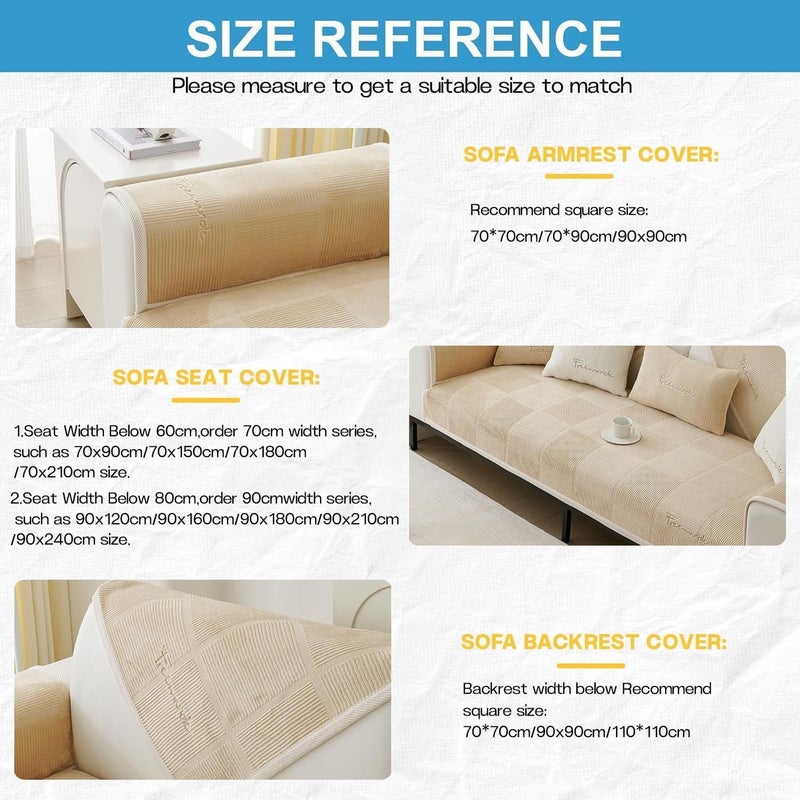 LINGKY غطاء أريكة لينيكي بلون الكاكي لأرائك 1/2/3/4 مقاعد - Image 3