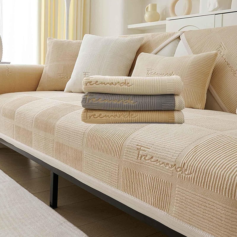 LINGKY غطاء أريكة لينيكي بلون الكاكي لأرائك 1/2/3/4 مقاعد - Image 1