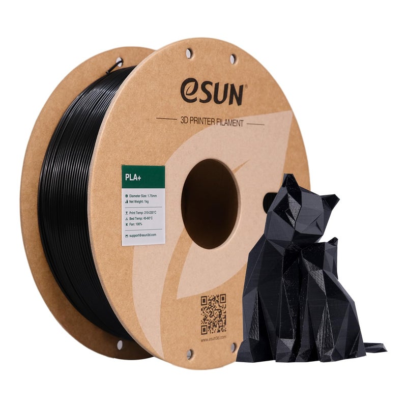 eSUN PLA Filament 175mm 3D Printer Filament PLA Plus Dimensional Accuracy 003mm 1KG Spool 22 LBS 3D Printing Filament for 3D Printers Black - Image 2