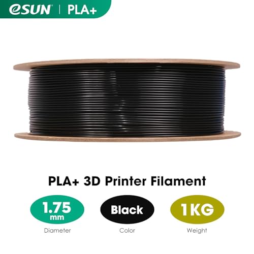 eSUN PLA Filament 175mm 3D Printer Filament PLA Plus Dimensional Accuracy 003mm 1KG Spool 22 LBS 3D Printing Filament for 3D Printers Black - Image 3