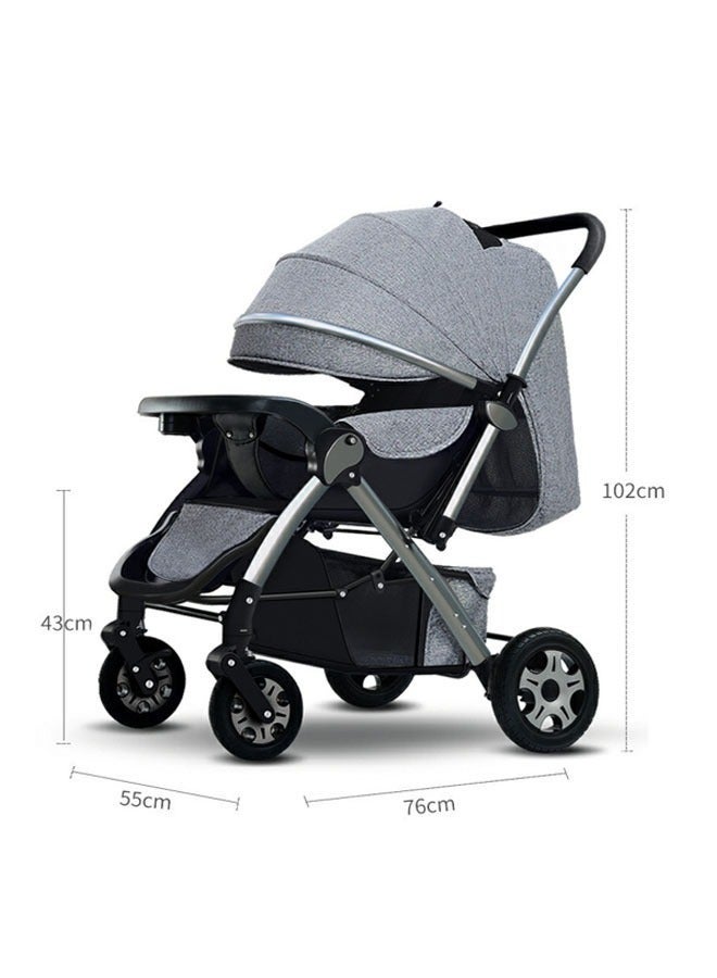 NKX Deluxe Foldable Baby Stroller - Portable Multifunctional Travel Pram For Newborns And Infants With Four-Wheel Suspension - Image 4