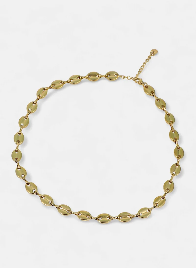 Sohi  Women The Dainty Coffee-Bean Collar Necklace | California  Colour | One-Size | Metallic Alloy Material | Lobster Clasp Closure | Necklace For Casual & Evening Wear for Women | Best Price UAE