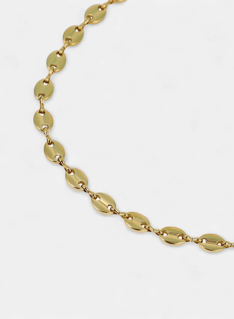 Sohi  Women The Dainty Coffee-Bean Collar Necklace | California  Colour | One-Size | Metallic Alloy Material | Lobster Clasp Closure | Necklace For Casual & Evening Wear for Women | Best Price UAE