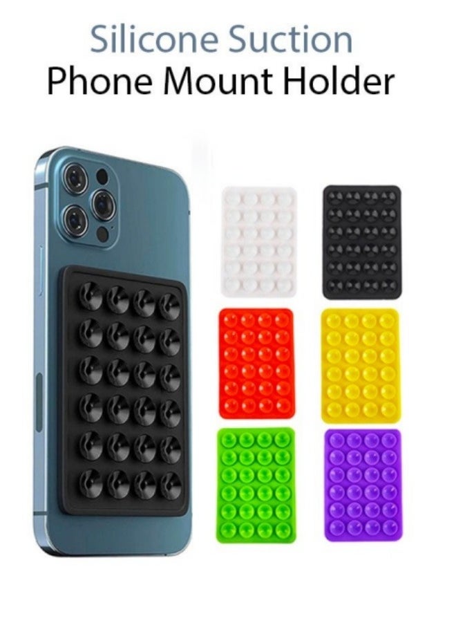 XiaoGiqi - 6 Piece Double Sided Silicone Suction Phone Mount Set – Premium Non Slip Hands Free Holder for Secure and Stable Selfies, Video Calls, and Comfortable Viewing on Any Surface Home and Travel Pad - Image 1