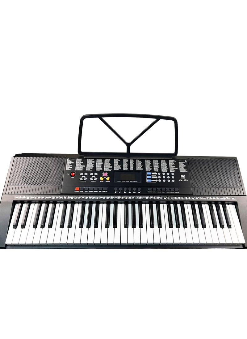 يونغمي - YONGMEI 61-Key Digital Piano Keyboard & Sheet Music Stand - لوحة مفاتيح إلكترونية محمولة للمبتدئين والأطفال والكبار YM-598 - Image 1