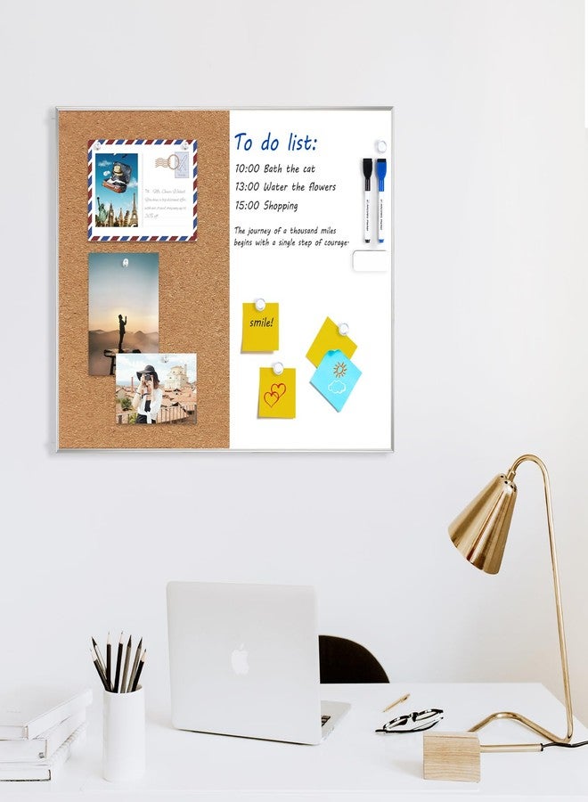 ARCOBIS Cork Board White Board Combo, 24 x 18 Inch Bulletin Board, Magnetic Dry Erase Board & Corkboard for Wall, Vision Board for Home, Office, School, Silver Frame - Image 5