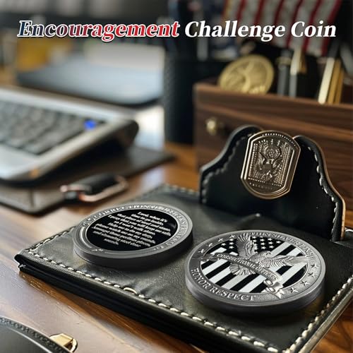 IELCJJ Eagle Thin Silver Line Challenge Coin - Correctional Officer Prison Police Thin Gray Line Token Medallions - Thank You Law Enforcement Corrections Officer Gifts - Honor US Correctional Officers - Image 5