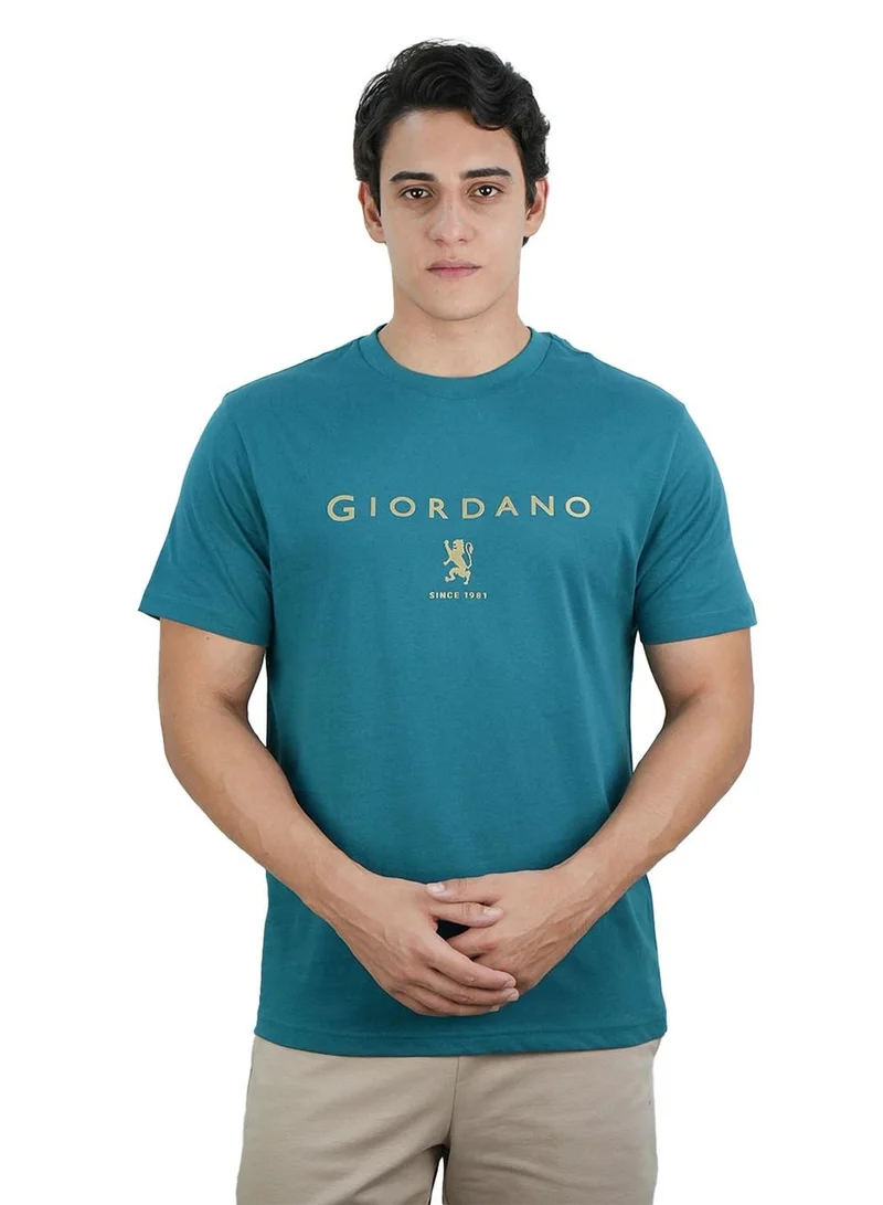 Men's Cotton Signature Print Slim Fit Tee