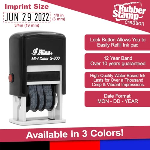 Rubber Stamp Creation S-300 Date Stamp - Black - Image 2