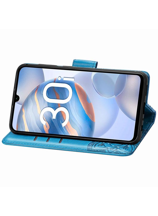 اس-توب جراب هاتف Honor 30i من الجلد المنقوش بنقشة زهور الحب والفراشات - Image 4