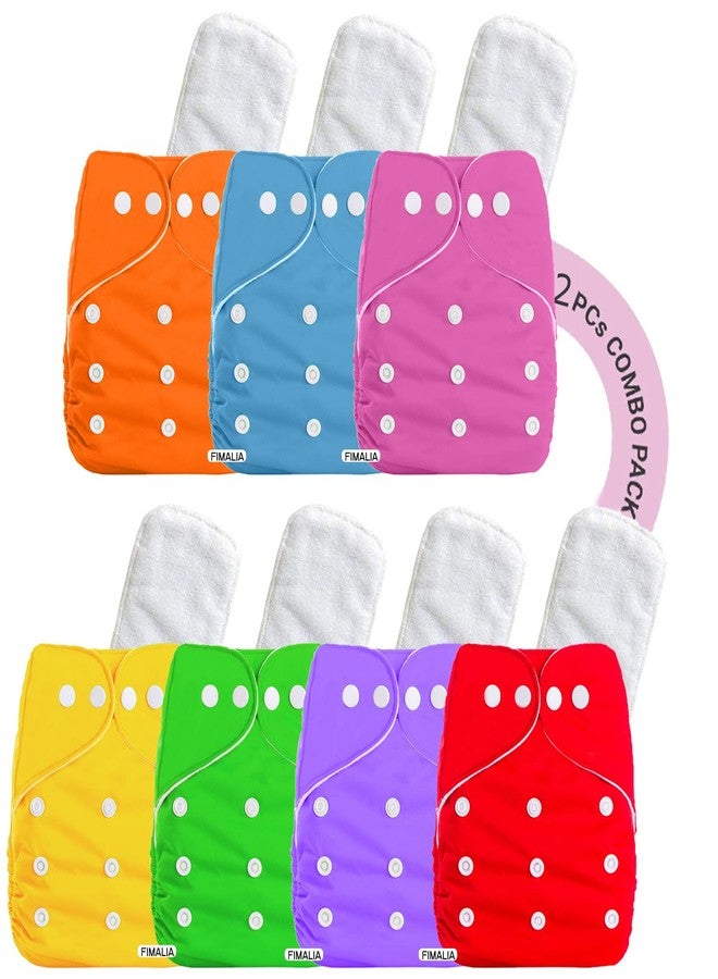 FIMALIA Freesize Washable & Reusable Pocket Cloth Diaper For Babies(2Pc Diaper + 2Pc Insert)(0-2 Years) (Multicolor) - Image 1