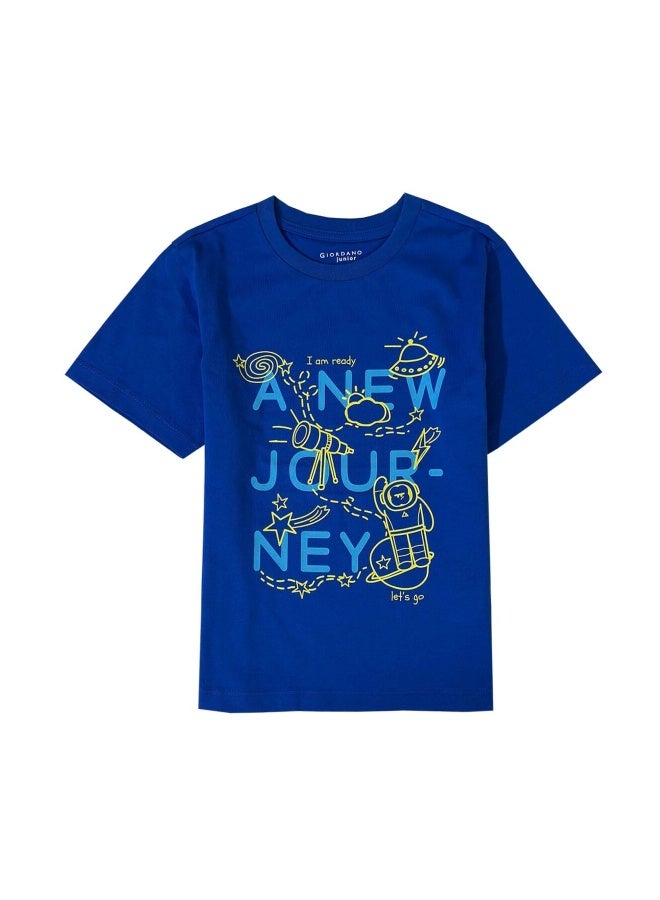 GIORDANO Blue Graphic Print Tee for Boys - Image 3