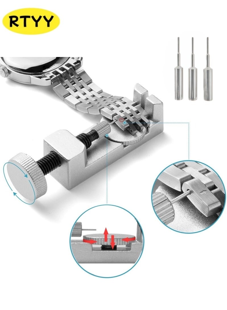 RTYY أداة إزالة دبابيس وصلة حزام ساعة اليد، أداة إصلاح وضبط حزام ساعة اليد بثلاثة دبابيس، مجموعة أدوات إزالة وصلة الساعة لصانعي الساعات - Image 1