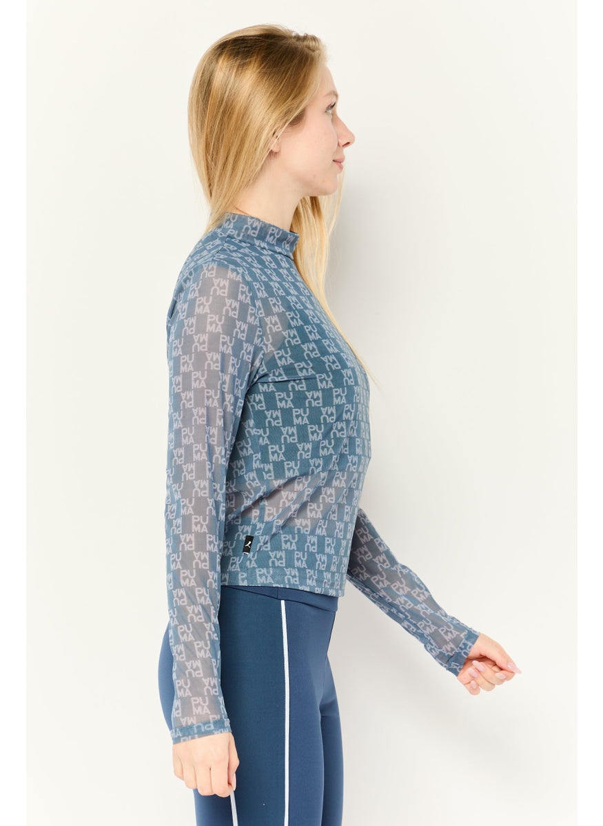 PUMA Women Sportswear Fit Long Sleeve Outdoor Tops, Blue  - Image 3