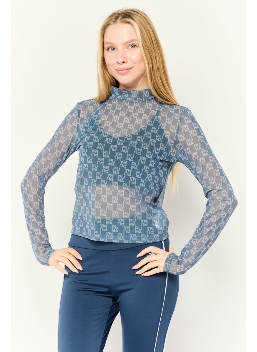PUMA Women Sportswear Fit Long Sleeve Outdoor Tops, Blue  - Image 1